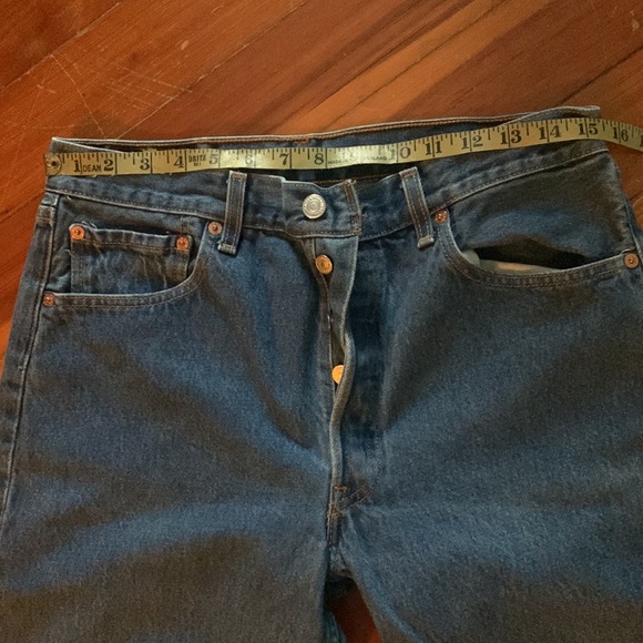 501 LEVIS NWOT 2 pairs wrong size on tag they are 15 inches across by 27 length - Picture 4 of 4